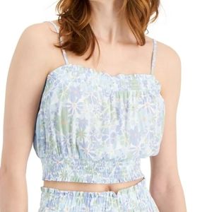 Hippie Rose Printed Smocked Tank Top Juniors Size L